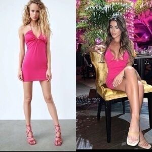 Pink Strappy Mini Dress